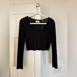 JOAH BROWN Cropped Button Up Top